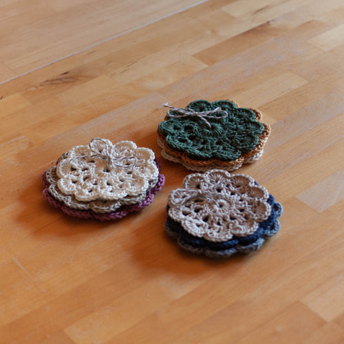 Trio de sous-verres crochetés