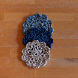 Trio de sous-verres crochetés