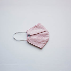 Masque trois épaisseurs rose à picots blancs (femme)
